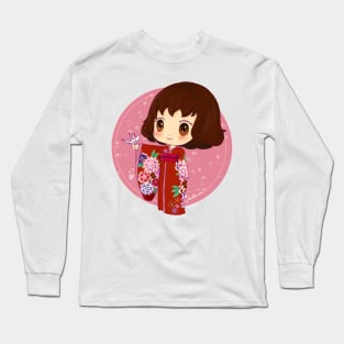 Origami Day - chibi origami girl japan Long Sleeve T-Shirt